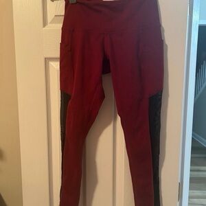 POPFLEX Maroon High-Rise Performance Leggings